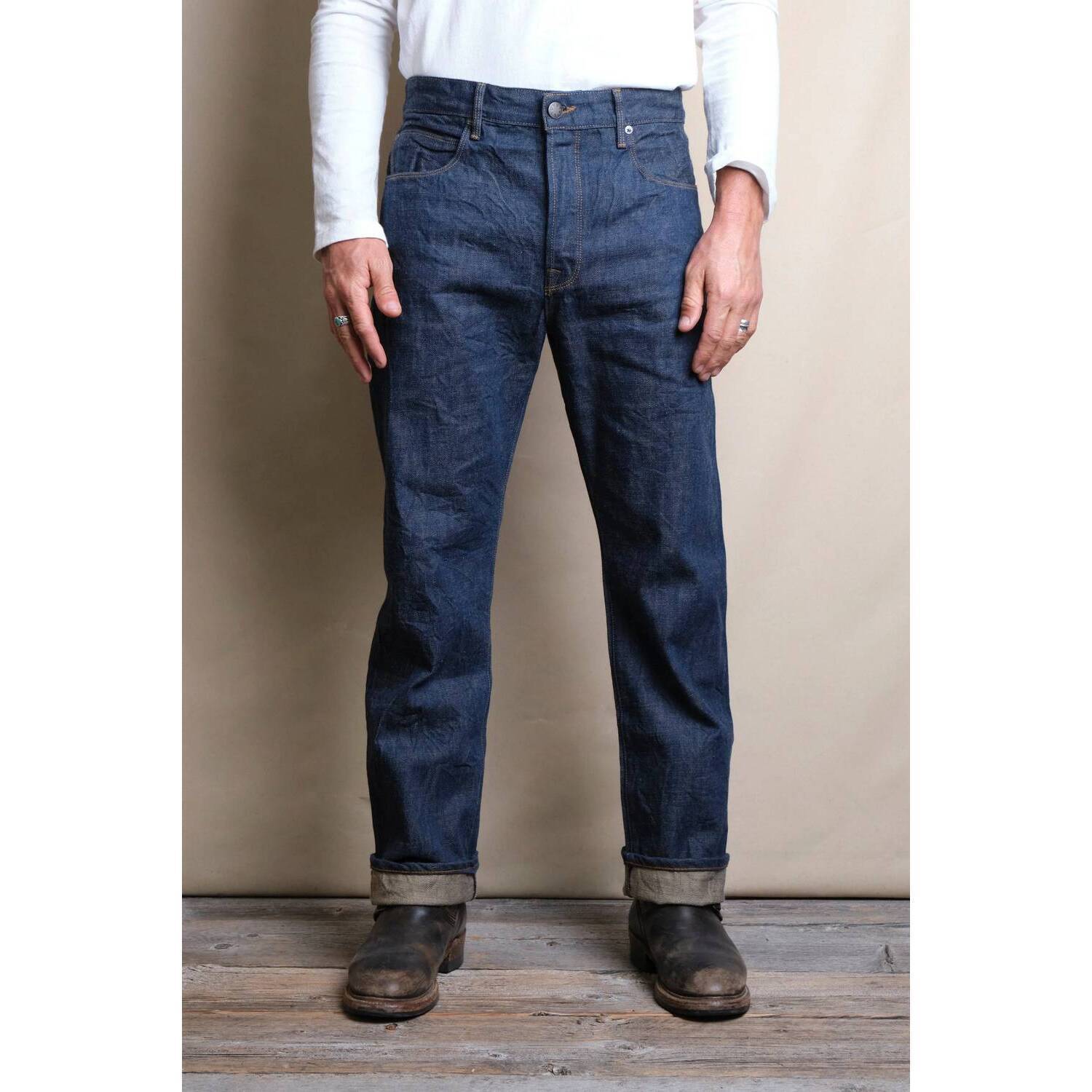New Freenote Cloth Belford Straight Cut 13 Ounce Jeans In Natural Rinsed Denim